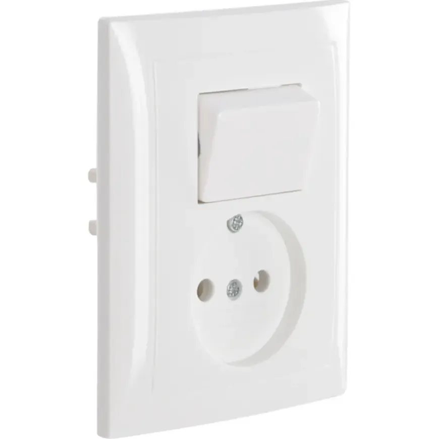 Berker S.1 stopcontact met wisselschakelaar wit