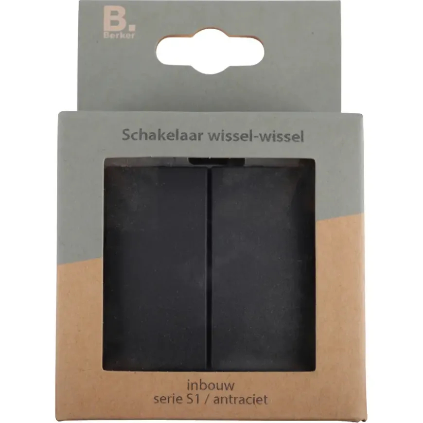 Berker S.1 wissel-wisselschakelaar antraciet