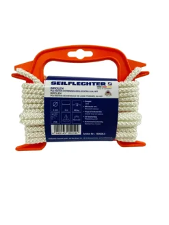Seilflechter BIROLEN LIJN 8MM 8ST GEVL.POLY WIT 5MTR