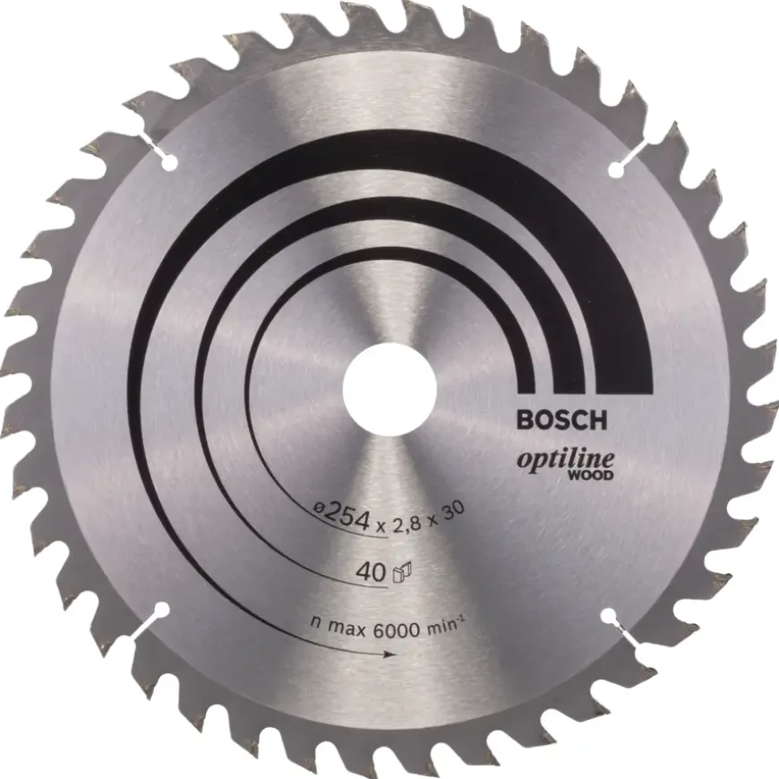 Bosch cirkelzaagblad Optiline voor hout 40 tanden - 254 x 30 x 2,8 mm