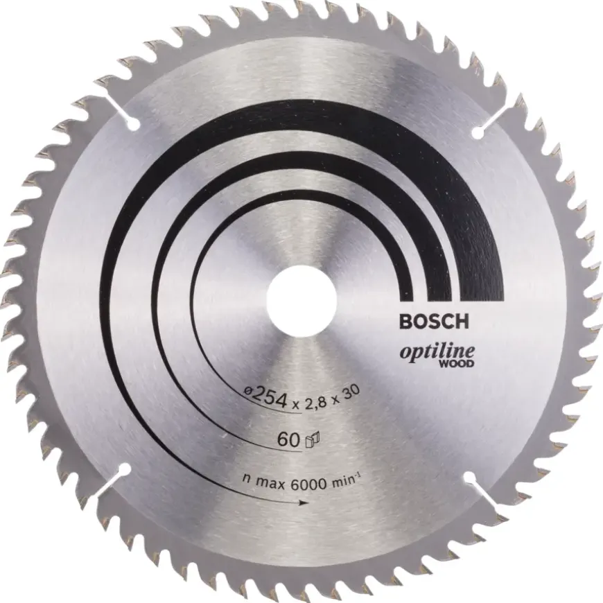 Bosch cirkelzaagblad Optiline voor hout 60 tanden - 254 x 30 x 2,8 mm