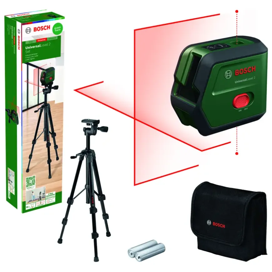 Bosch kruislijnlaser Universallevel 2 incl. statief (max. 12 meter)