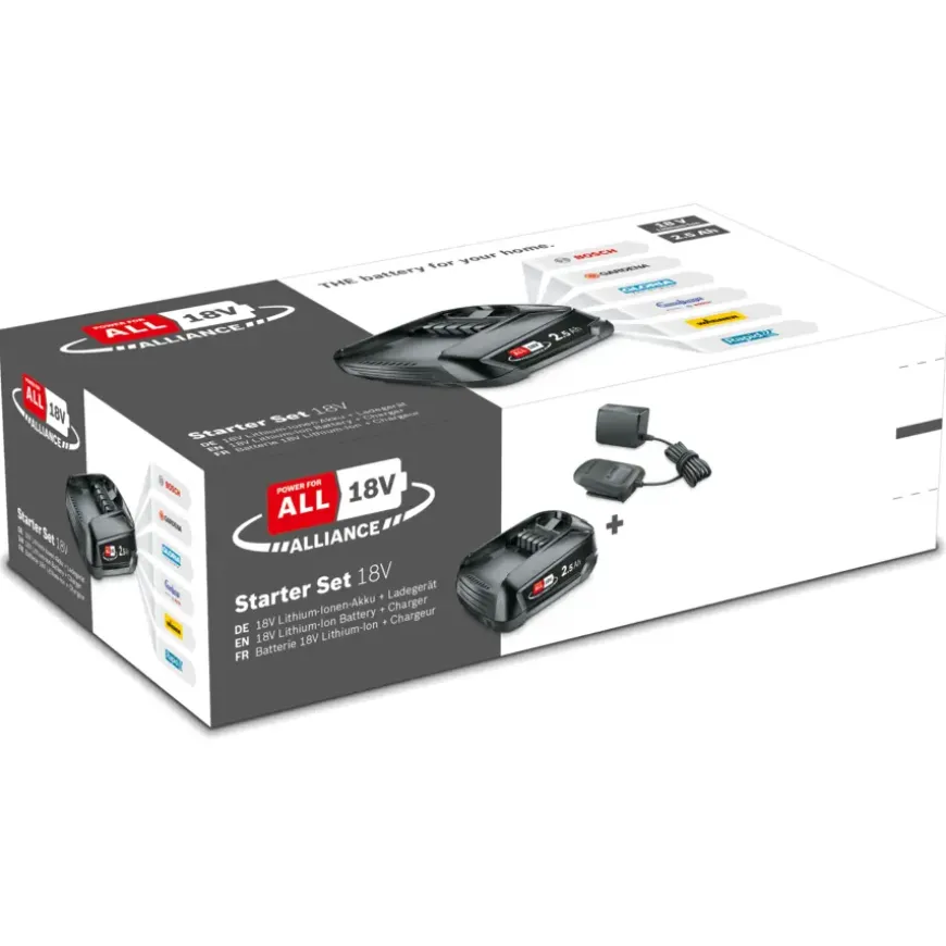 Bosch 18V accu 2,5Ah + lader voor het 'Power for All' accuplatform van Bosch, Gardena en o.a. Gloria