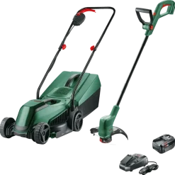 Bosch 18V grasmaaier EasyMower + trimmer EasyGrassCut (incl. 4.0Ah accu + lader)