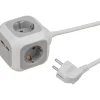 Brennenstuhl Stekkerblok 4-voudig + 2 USB Grijs 1,4 Meter