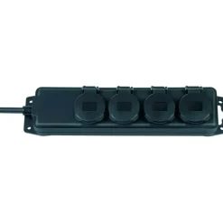 Brennenstuhl Super Solide stekkerdoos 4V met deksel IP44 zwart 2 meter snoer