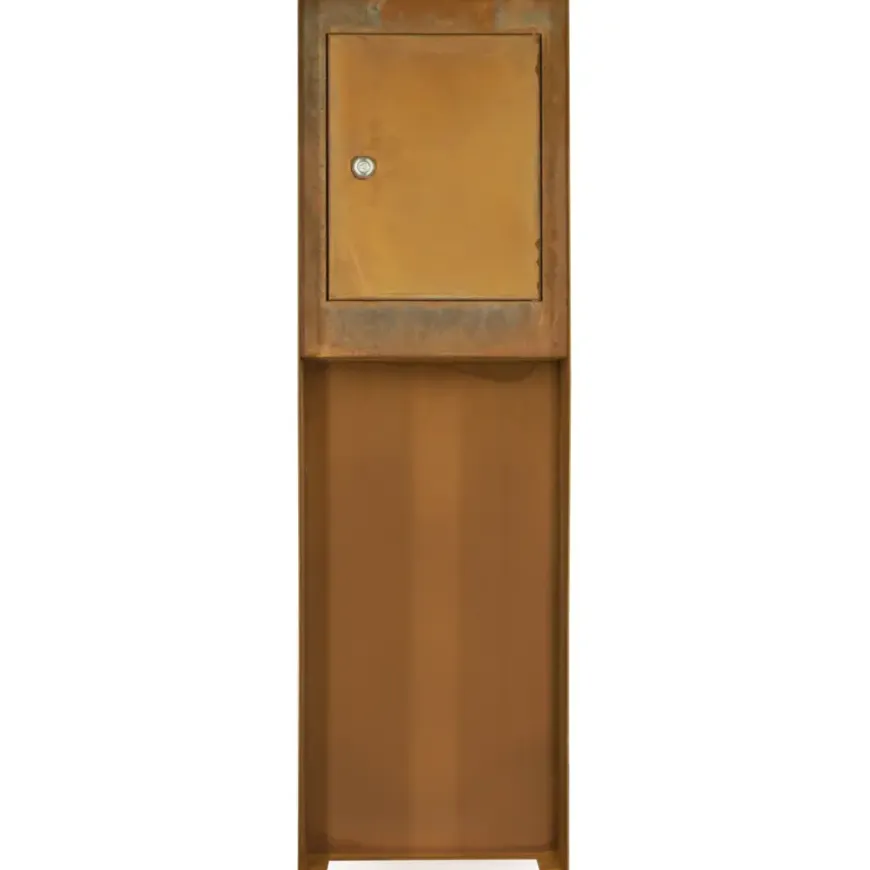 Brievenbus design staand cortenstaal 115 x 37 x 37 cm