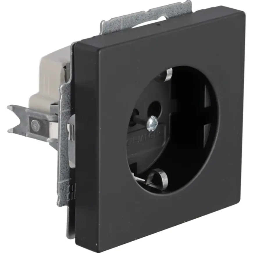Busch-Jaeger Future Linear Enkel Geaard Stopcontact Zwart