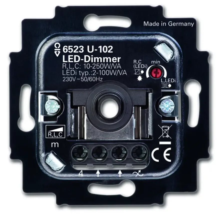 Busch-Jaeger inbouw dimmer LED/gloei/halogeen dimmer 2-100 watt