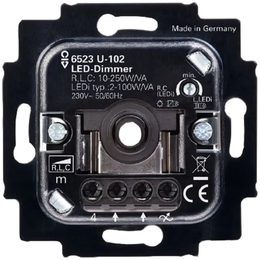 Busch-Jaeger inbouw dimmer LED/gloei/halogeen dimmer 2-100 watt