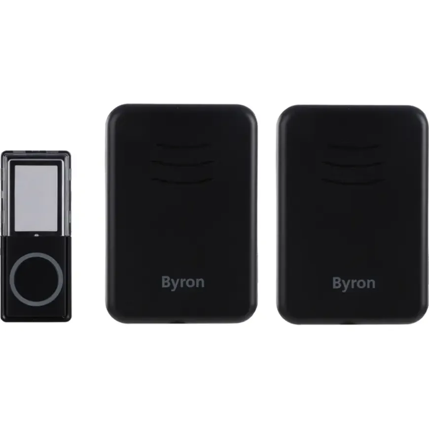 Byron DBY-22354 Draadloze deurbel Complete set 150m Zwart