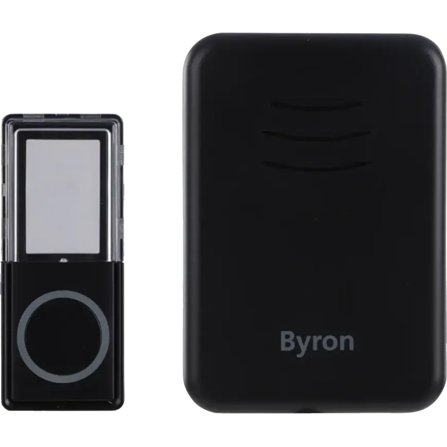 Byron DBY-22352 Draadloze deurbelset plugin 150m Zwart
