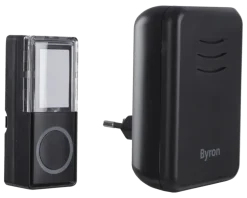 Byron DBY-22352 Draadloze deurbelset plugin 150m Zwart