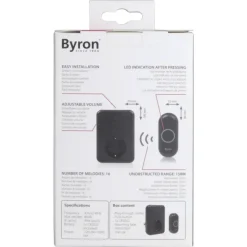 Byron DBY-22353 Draadloze deurbelset plugin met stopcontact 150m zwart