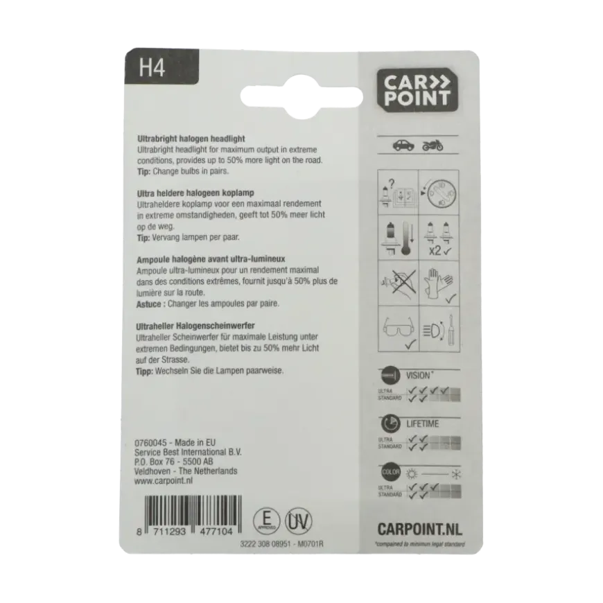 Carpoint autolamp H4 Ultrabright 12V 60/55W