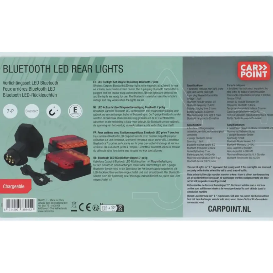 Carpoint magnetische achterlichten LED bluethooth verbinding