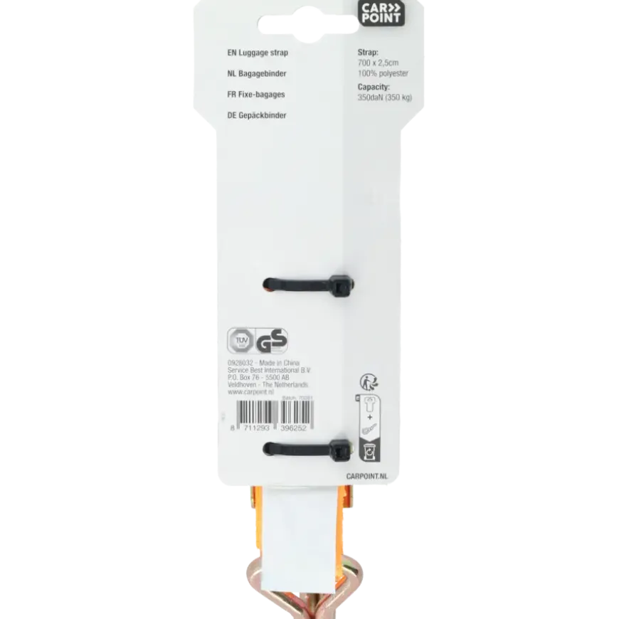 Carpoint Ratel Spanband en Haken 7 Meter