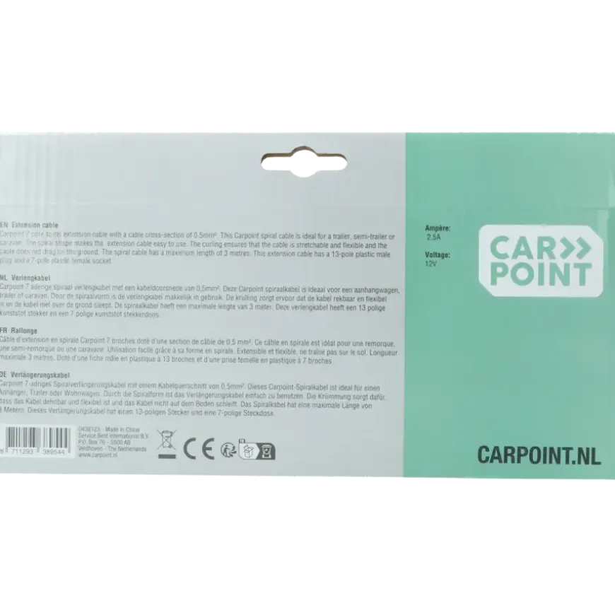 Carpoint spiraal trailer verlengkabel 13-polig stekker en 7polige contrastekker