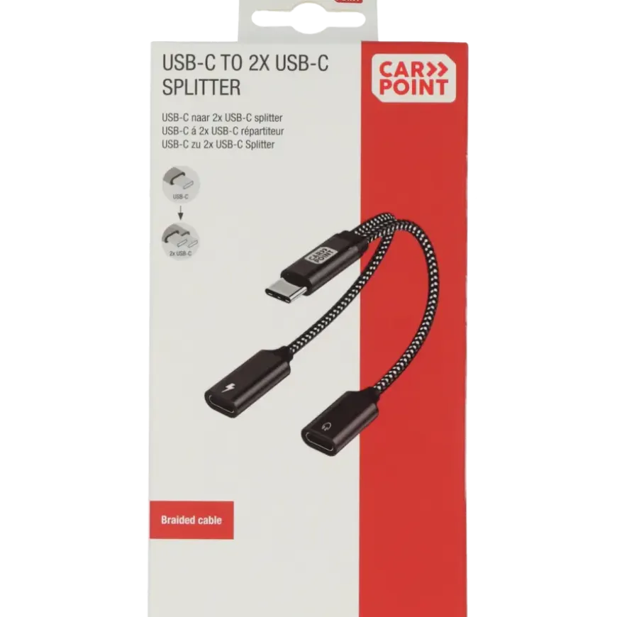 Carpoint splitter USB-C naar dubbele USB-C kabel