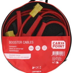 Carpoint startkabel 500A met gele veiligheidsplug met polariteitsaanduiding