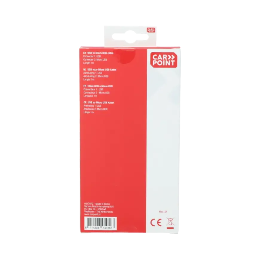 Carpoint USB>Micro USB kabel 1 Meter