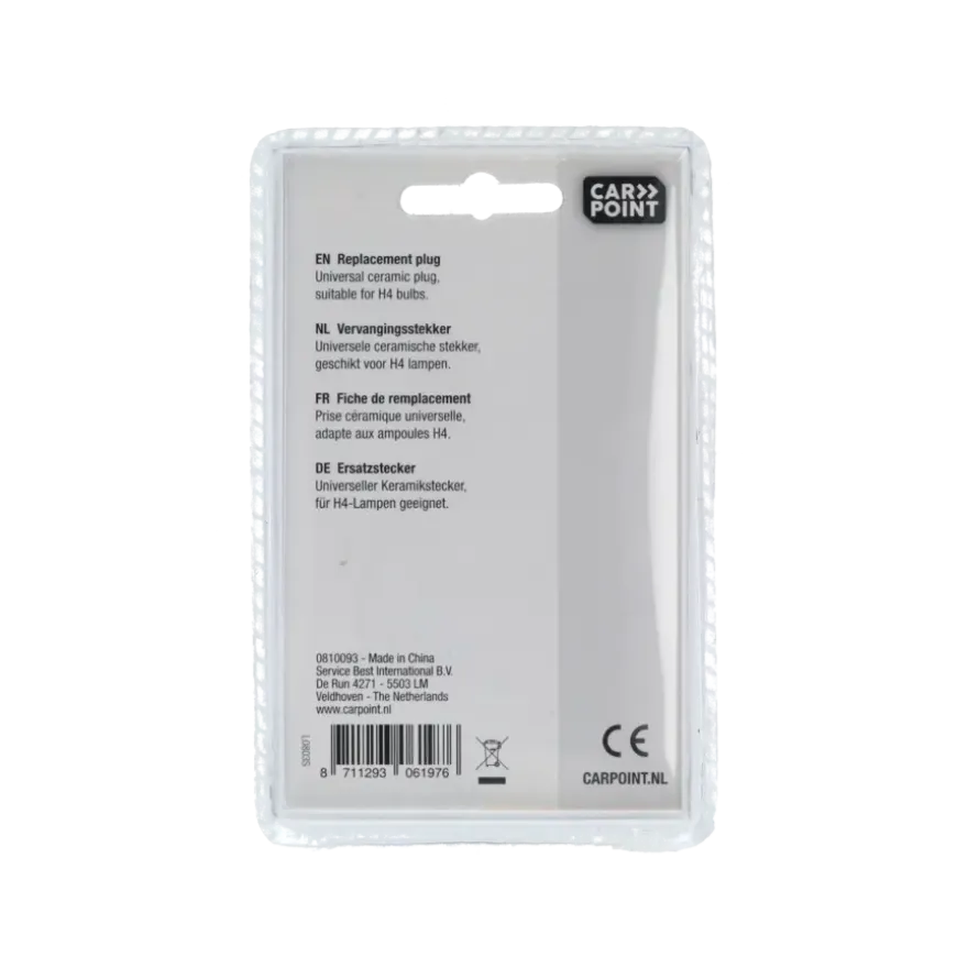 Carpoint vervangingstekker H4 lamp keramiek