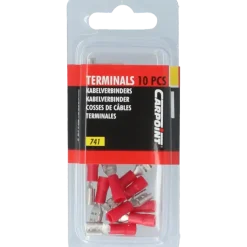 Carpoint vlakstekkerh 741 4.8x0.5 rood 10 stuks