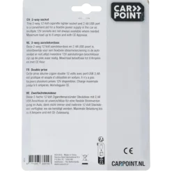 Carpoint 2-weg 12V stekkerdoos 2x12V en 1X USB