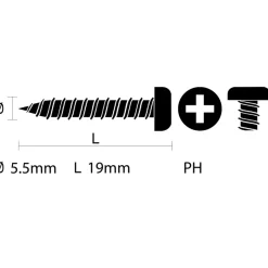 KARWEI Carroserie schroef cilinderkop verzinkt 5,5x19 mm 15 stuks