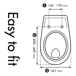 CEDO Caldera WC-bril duroplast wit D-vorm