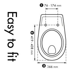 CEDO Pinara WC-bril duroplast betonlook donkergrijs