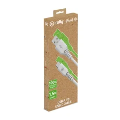 Celly Planet USB-A > USB-C kabel wit 1,5 meter