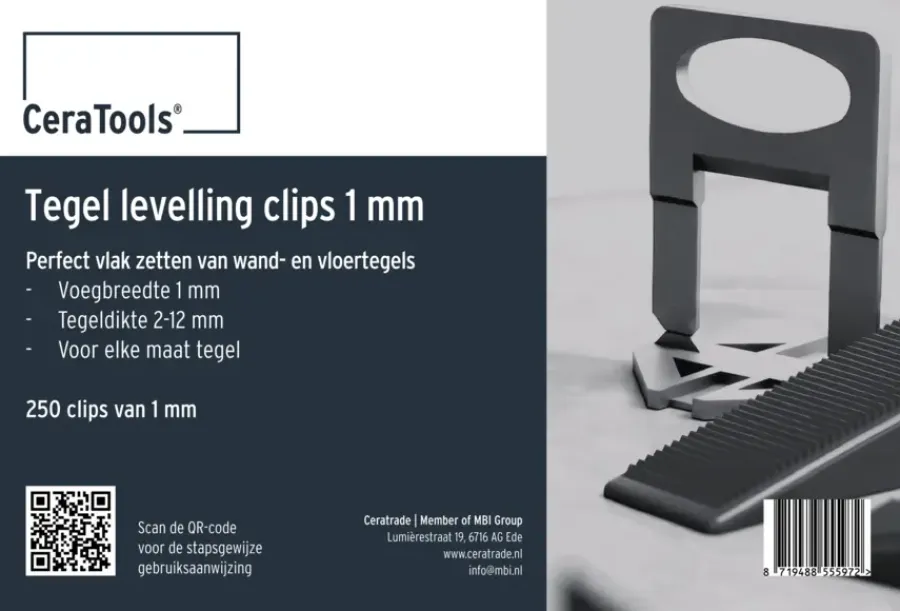 Geen CeraTools levelling clips 1 mm 250 stuks