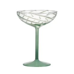 Geen Champagne glas met groene swirls