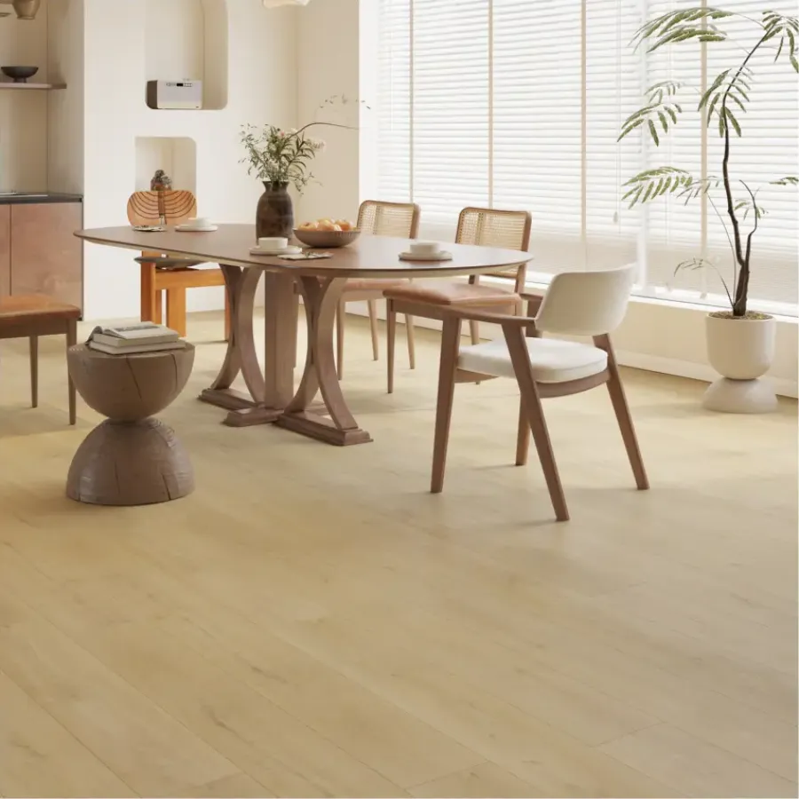 Geen Click PVC Basic crème bruin eiken houtlook