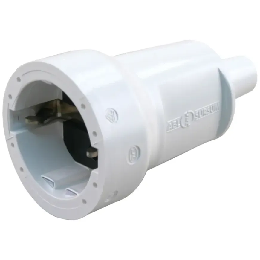 Contrastekker 10/16A PVC Randaarde Wit