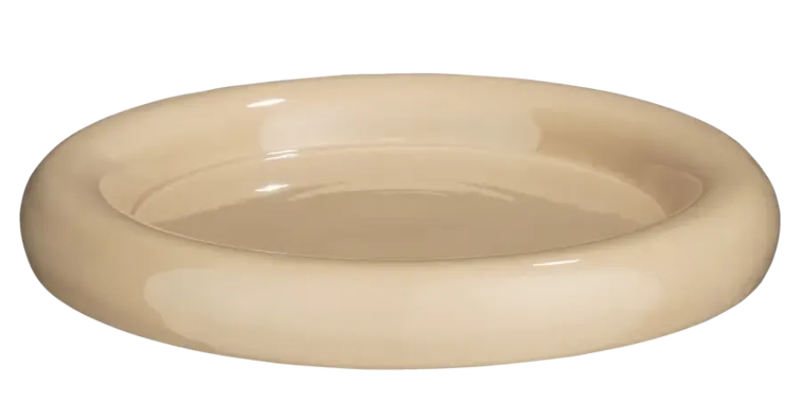 Geen Decoratie bord beige - h4,5xd32cm