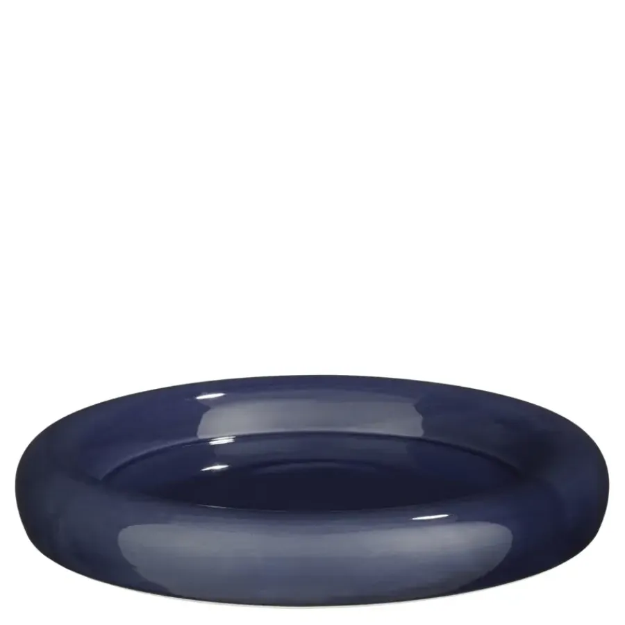 Geen Decoratie bord donker blauw - h4,5xd26cm