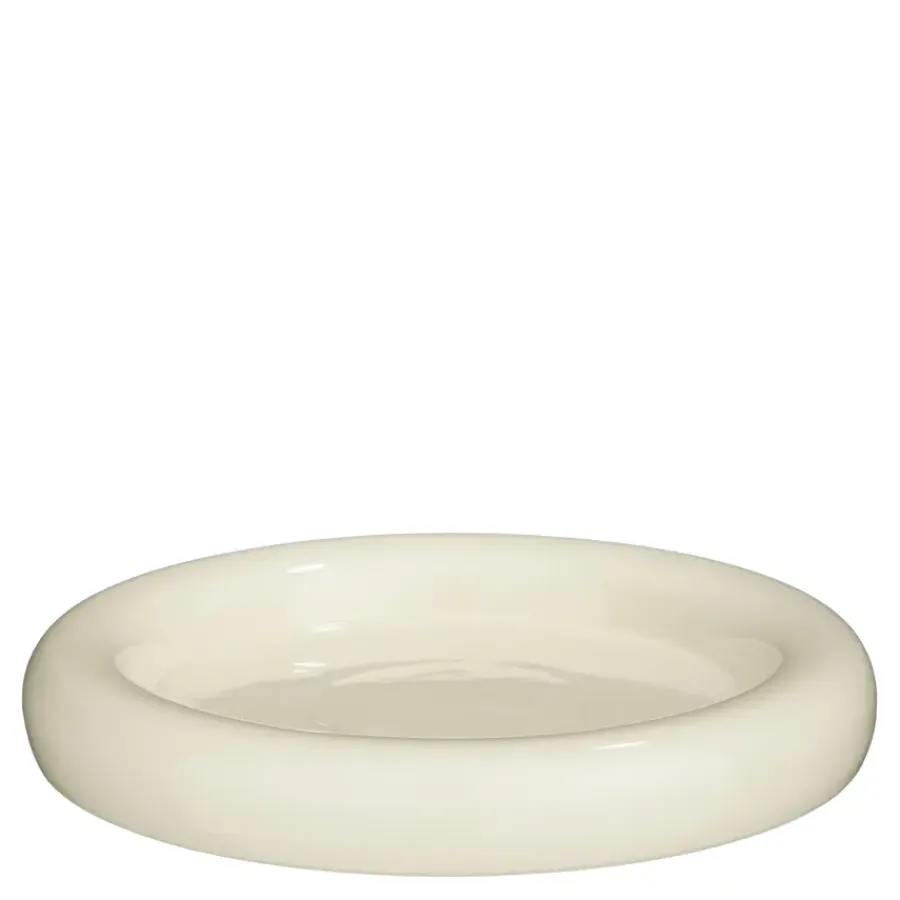 Geen Decoratie bord off white - h4,5xd28cm