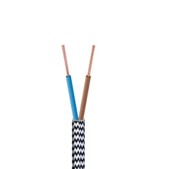 Decoratief Snoer 2 x 0,75mm2 Zwart/ Wit 5 Meter