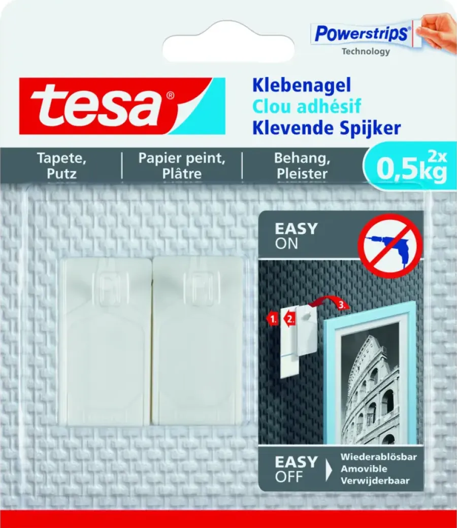 Tesa De Klevende Spijker voor Behang & Pleisterwerk