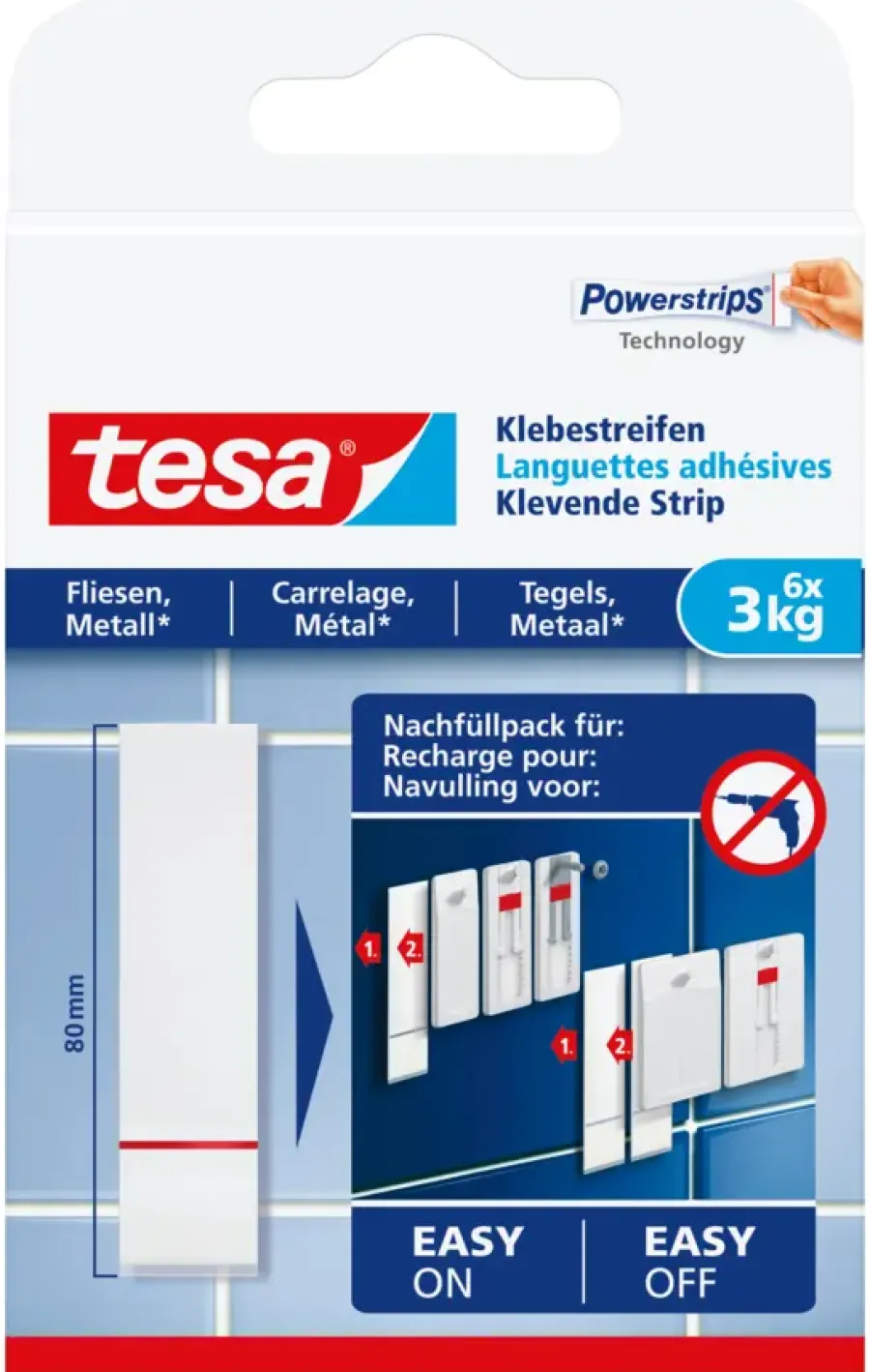 Tesa De Klevende Strips voor Tegels & Metaal 3 kg