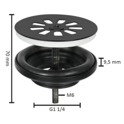 Differnz fonteinafvoerplug mat zwart