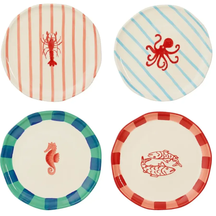 Geen Dinerbord rood 4 assorti - h2,5xd27cm - per stuk