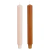 Geen Dinerkaars stearine licht roze donker bruin 2 stuks