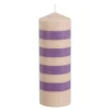 Geen Dip-dye dinerkaars stearine roze bruin 2 stuks