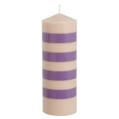 Geen Dip-dye dinerkaars stearine roze bruin 2 stuks