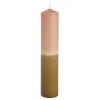 Geen Dip-dye kaars stearine roze bruin- h25xd5cm