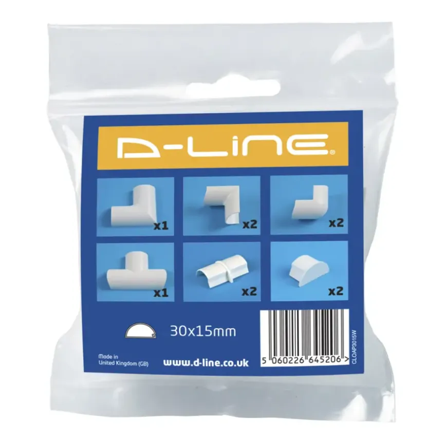 D-line Accessoireskit voor 30/ 15mm D-line Goot Wit