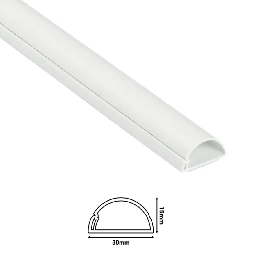 D-line kabelgoot half rond wit 1 meter